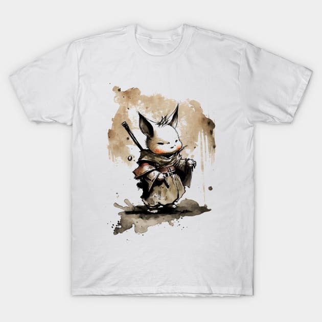 Kawaii Moogle inspired adventure Sumi-e Art T-Shirt by geekmethat